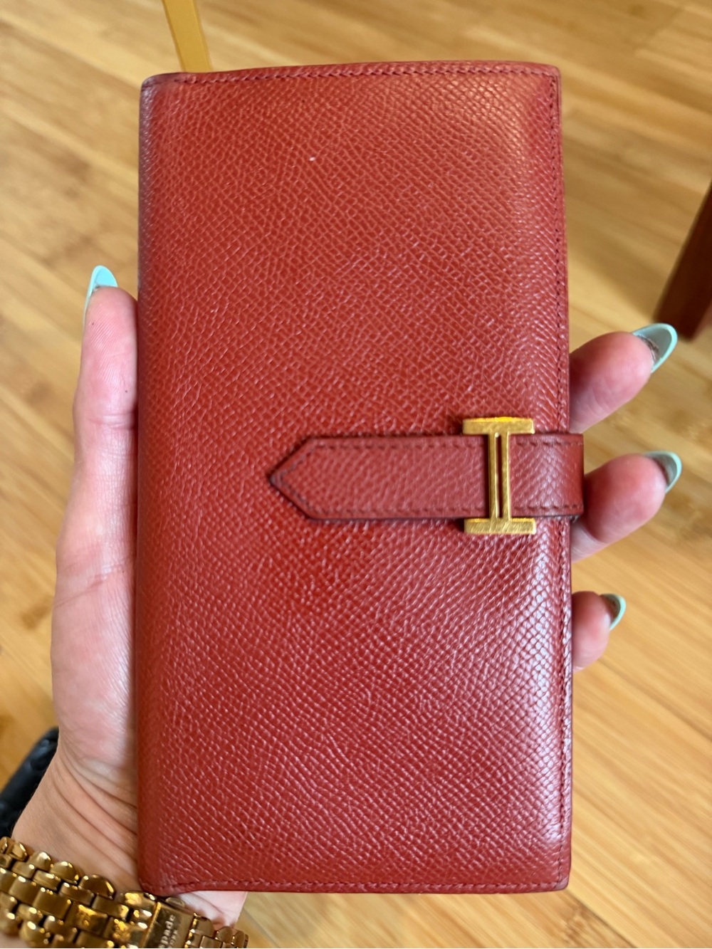 Hermes Beard Red Leather wallet Vintage